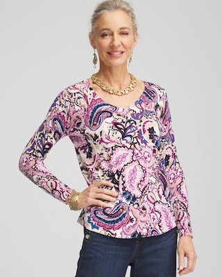 Paisley V-Neck Pullover Sweater | Chico's